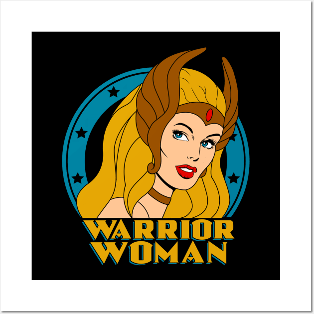 Warrior Woman / Super heroes 80s Comic cartoon 90s kid Black Friday Sale Secret Santa gift Wall Art by leepianti